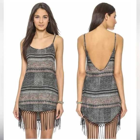 CLEOBELLA by ANTHROPOLOGIE Sadira Fringe Dress in Wood Block Print‎ - Picture 1 of 11